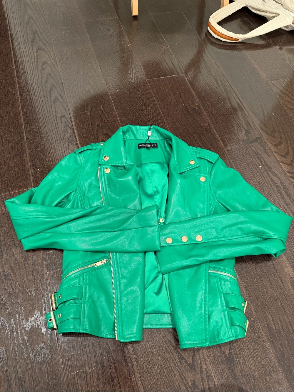 Generation Love Emerald Green Vegan Moto Jacket